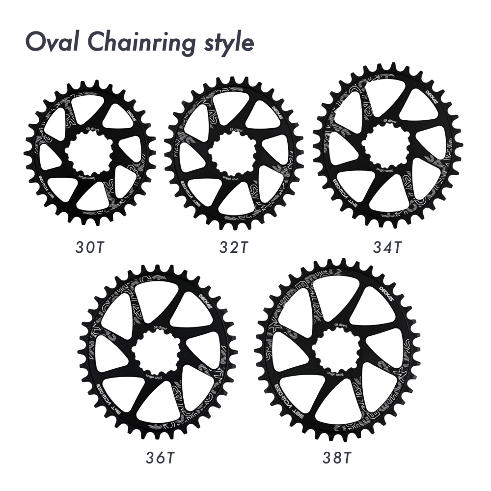 Deckas Oval Direct Mount Chainring 28T–38T 3mm / 6mm Offset for SRAM XX1 X01 GX Eagle 3-Bolt MTB Narrow Wide 28T 30T 32T 34T 36T 38T DM Chainwheel