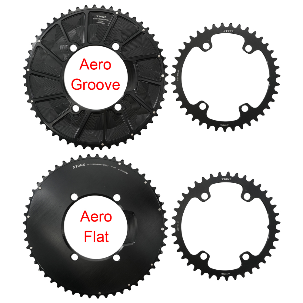 Stone 110bcd Double Chainring aero style for Shimano 105 5800 6800 9000 4 Bolt Road Bike 52 36T 53 39T 54 40T 46 32T 55T 56T 58T 44T