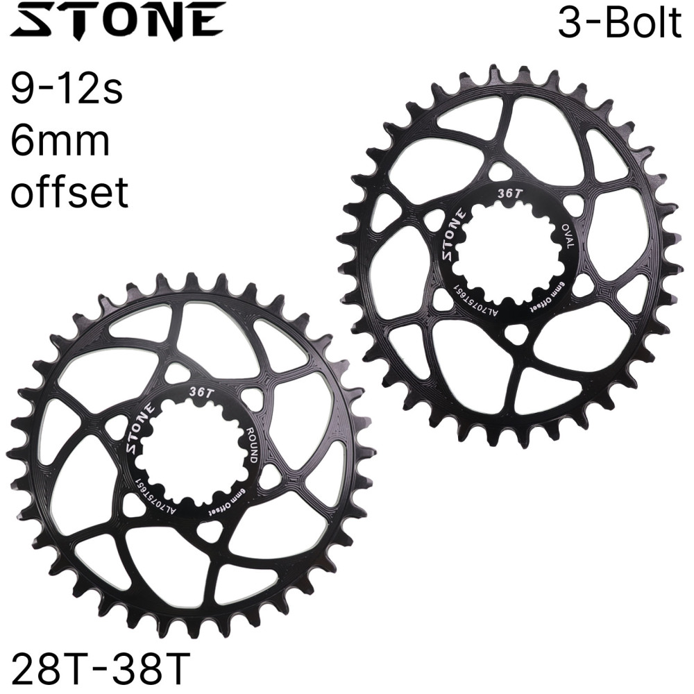 Stone Bike Chainring 6mm Offset Direct Mount for Sram Gxp Eagle X9 X0 XX1 X01 Round Oval 28T to 38T Bicycle Chainwheel