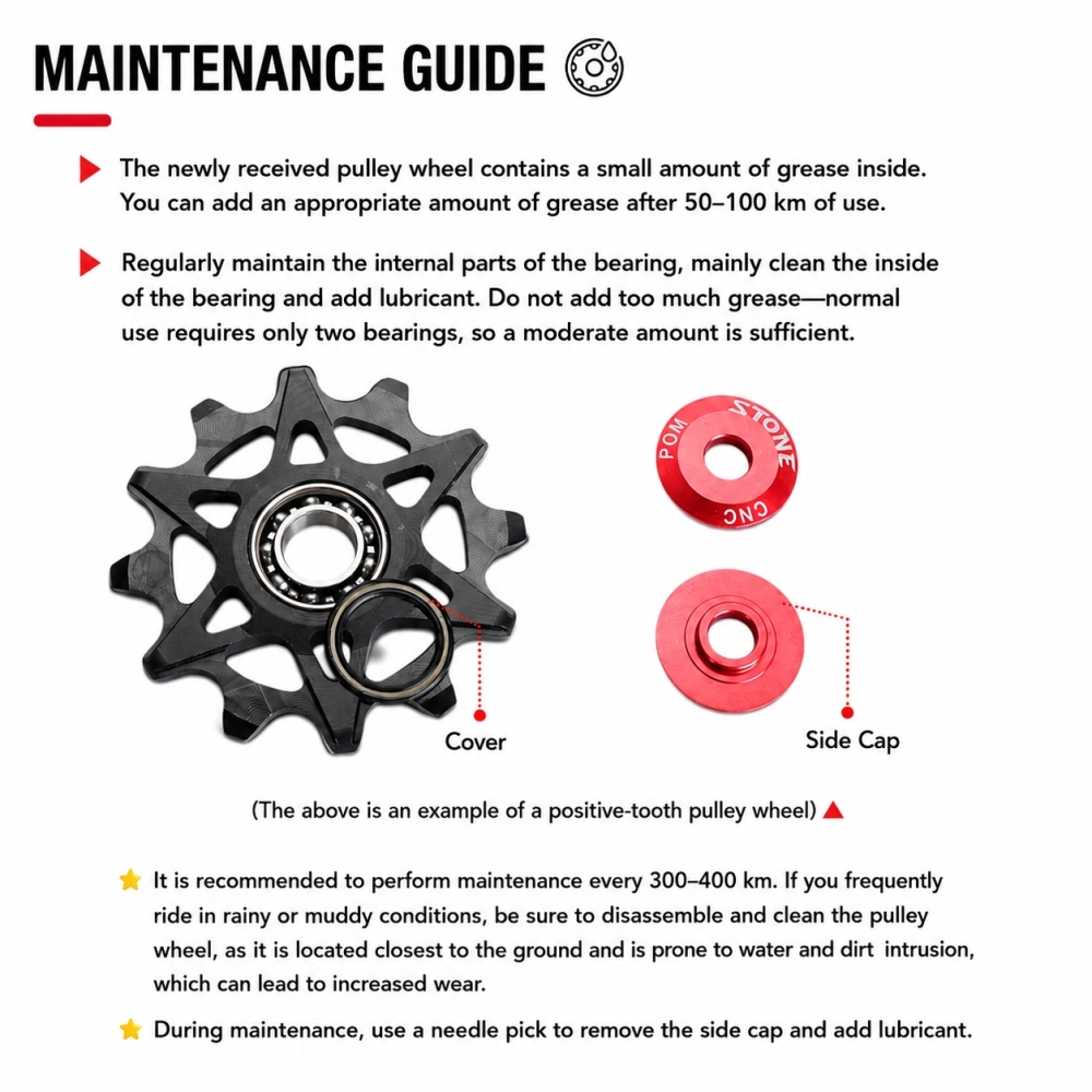 STONE Solid Pulley Wheel 11T 13T 15T 17T CNC POM Bearing Bicycle Rear Derailleur Jockey Wheel MTB Road Bike 8 9 10 11 12 Speed for Shimano Sram