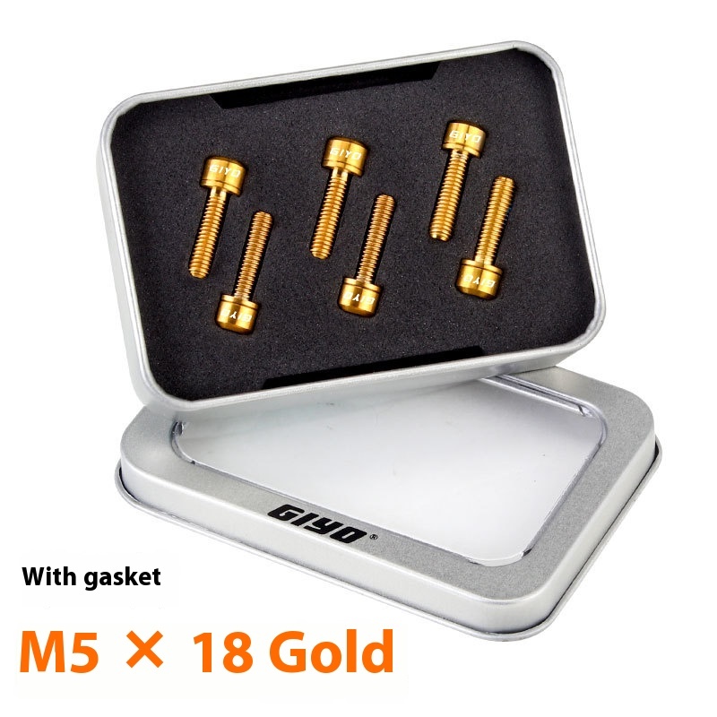 GIYO Titanium Alloy Stem Bolts M5x18/20 with Washers Mountain and Road Bike Handlebar Fixing Bolts