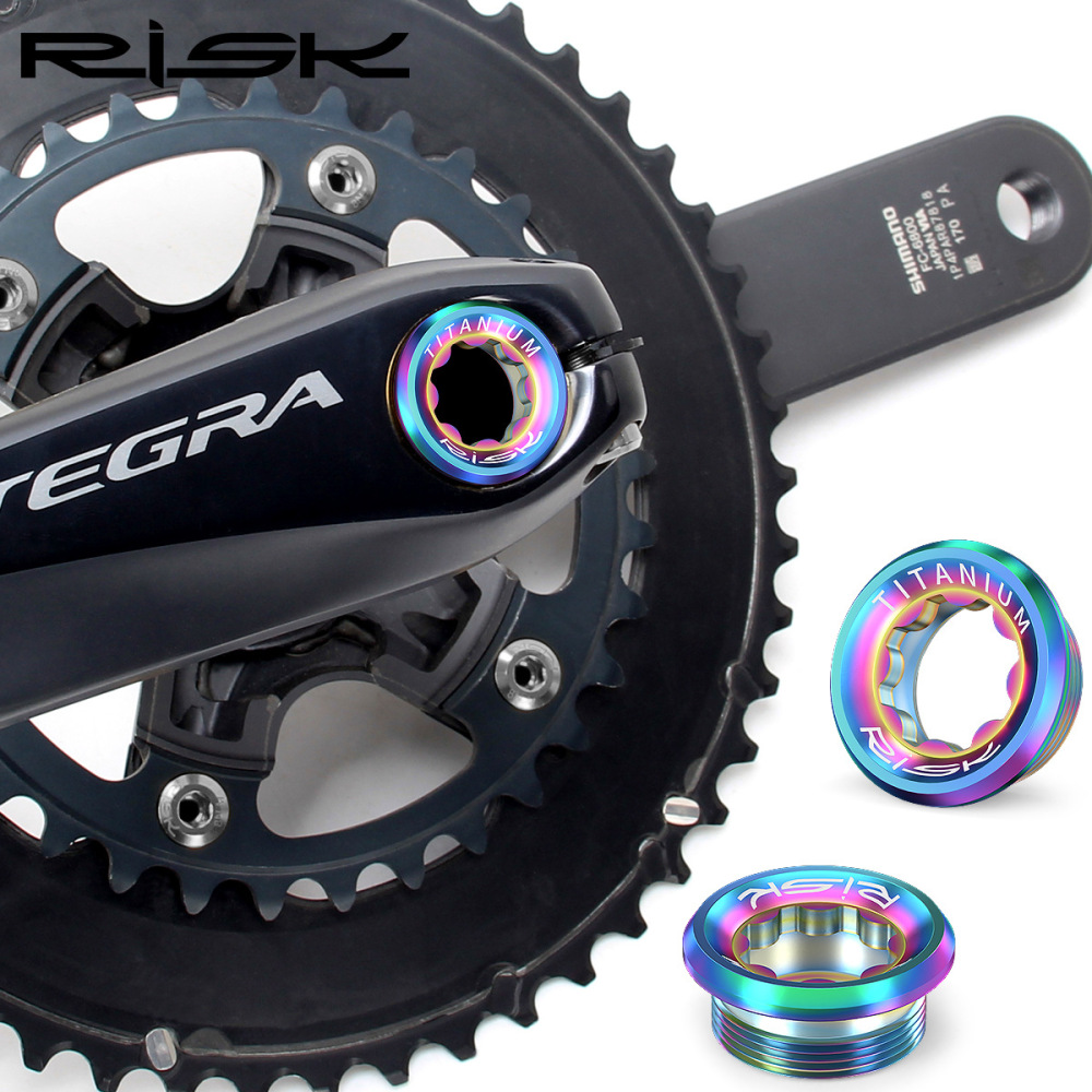 RISK Mountain Bike Integrated Chainring Crank Cover M20mm Middle Axle Locking Titanium Alloy Star-Shaped Screw