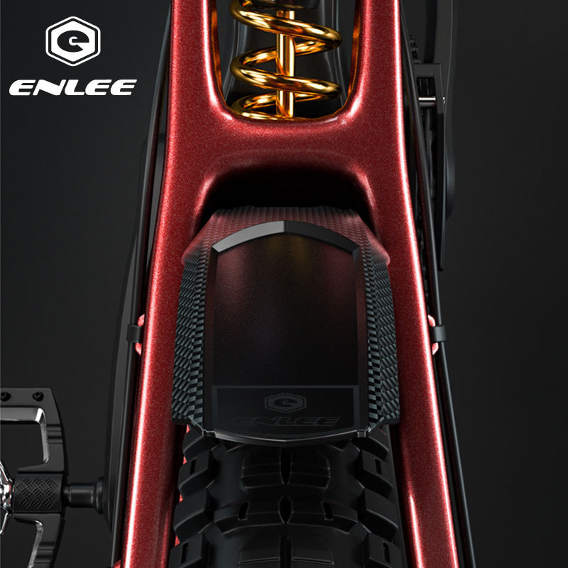 ENLEE Bicycle Hard Shell Mudguard Universal Carbon Fiber Pattern Rain Guard for Mountain Bikes