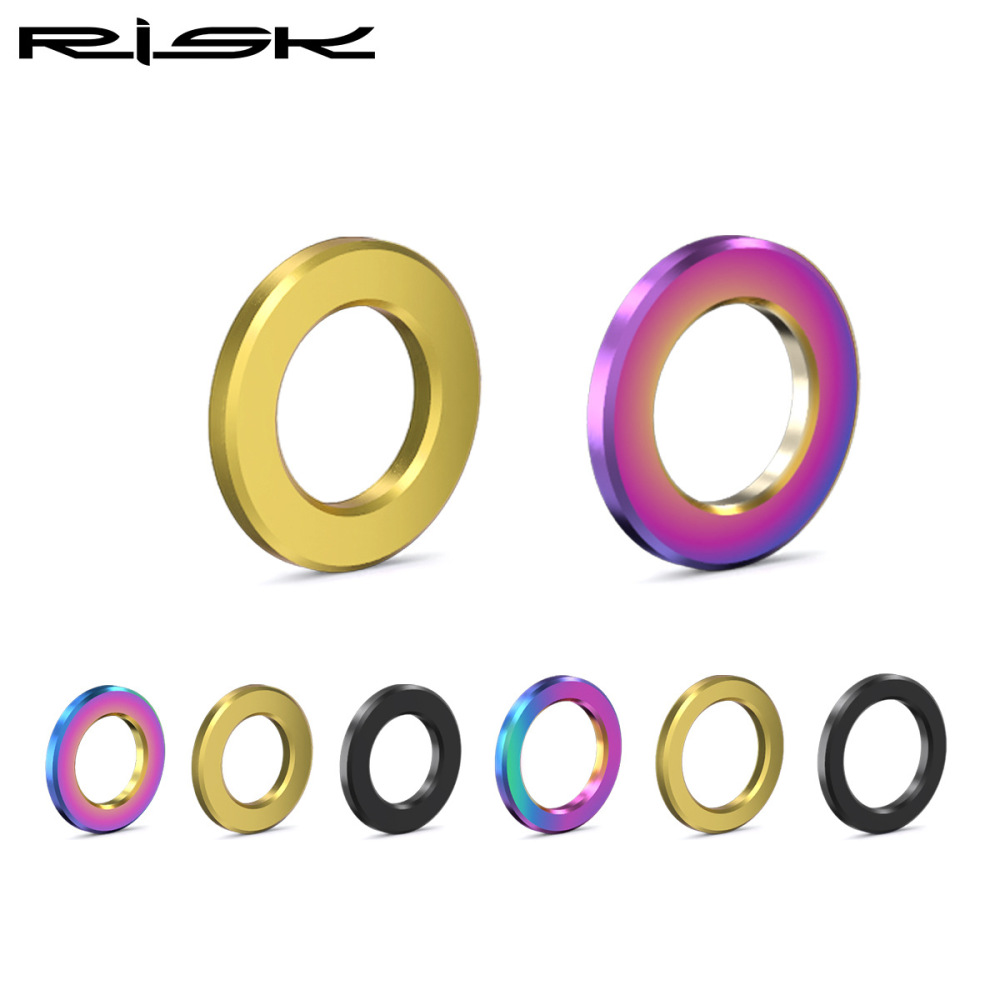 RISK Titanium Alloy M5/6mm Screw Washers Gold and Colored Flat Washers for Mountain Bikes