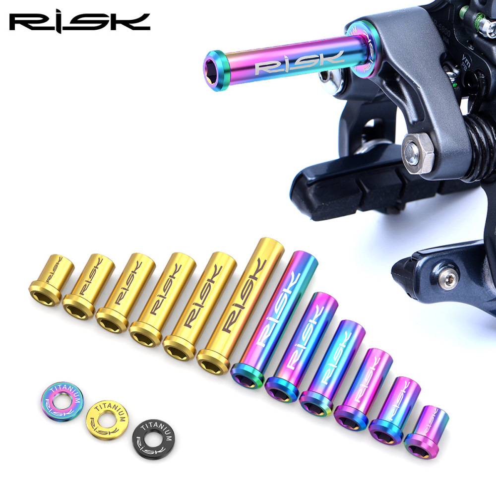 RISK Titanium Alloy Road Bike C-Brake Caliper Nut Brake Pivot Fixing Screw Washer UT6800 DA
