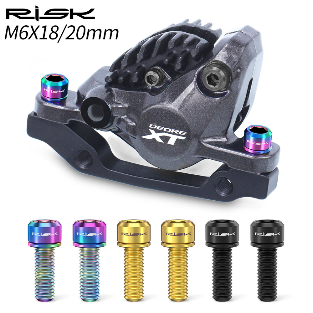 RISK Mountain Bike M6x18/20 Brake Caliper Colorful Titanium Alloy Washer Screws