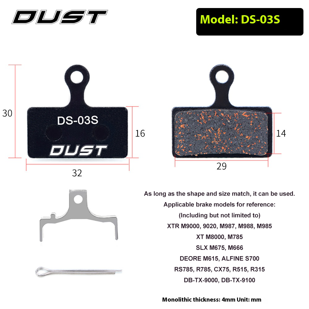 Risk DUST Mountain Bike Disc Brake Pads Resin Semi-Metallic for M446 E3 M355 Brake Lining