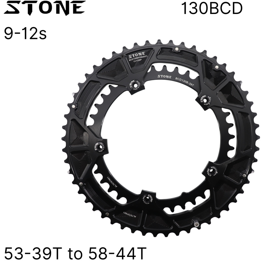 Stone 130bcd Round Double Chainring for Shimano 11s 12s Road Bike Folding Bike for Sram 11 Speed 58-44T 56-42T 55-40T 54-40T 53-39T