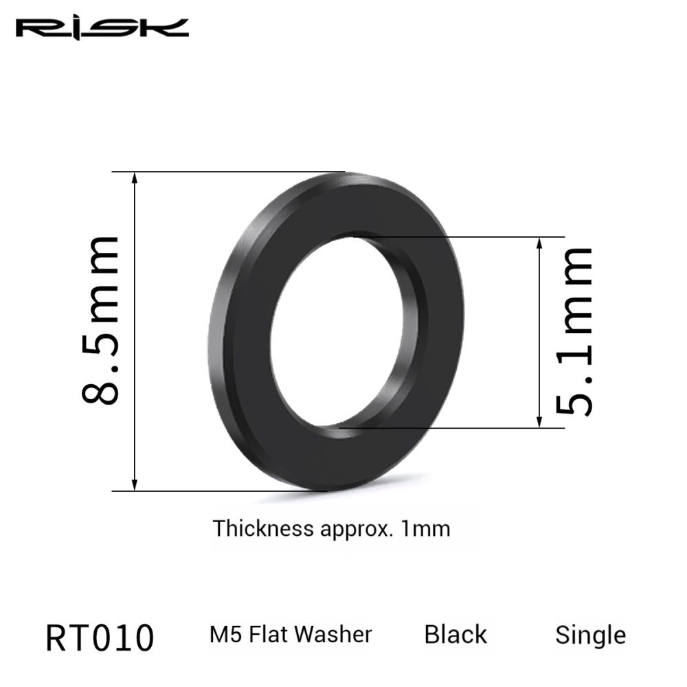 RISK Titanium Alloy M5/6mm Screw Washers Gold and Colored Flat Washers for Mountain Bikes