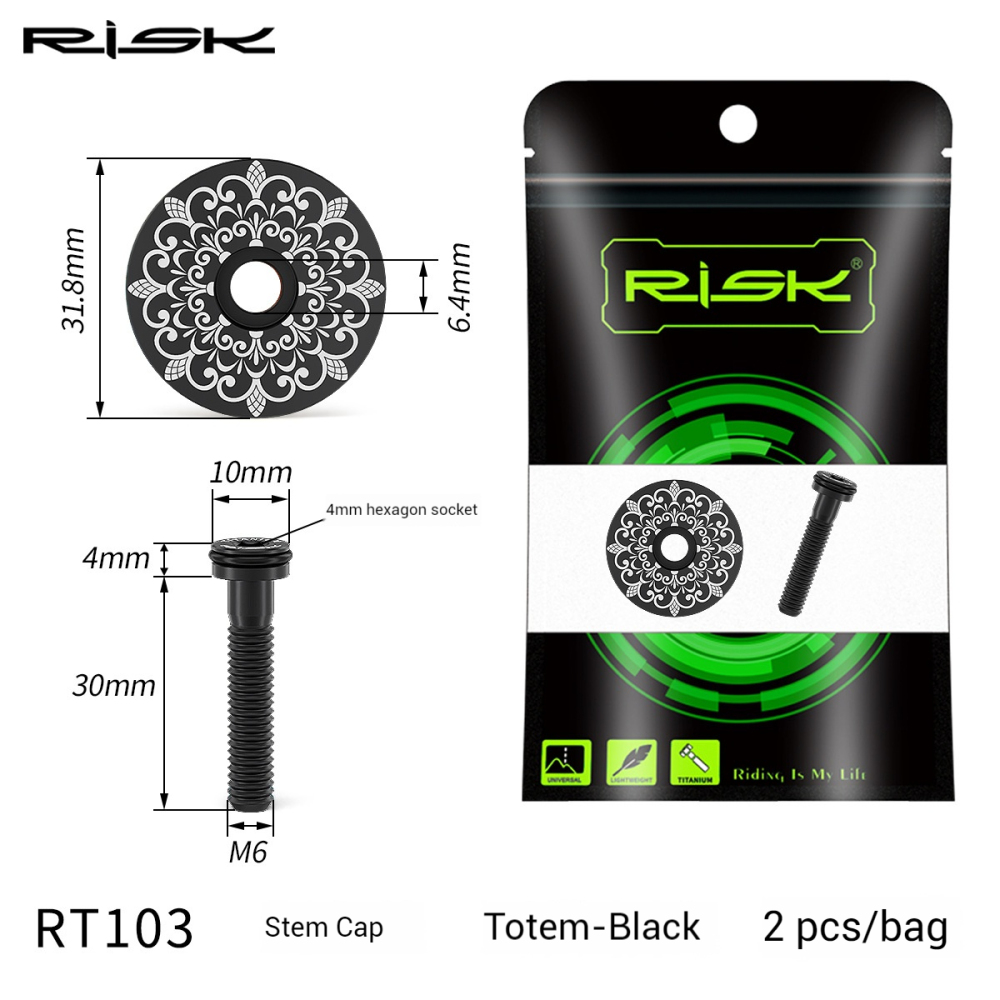 RISK Titanium Alloy Headset Cap for Mountain and Road Bikes 28.6mm Fork