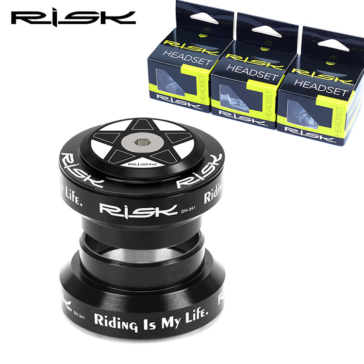 RISK 34mm Straight Tube Headset Bearings Road/Fixed Gear Bike 28.6mm External Headset Fork Assembly