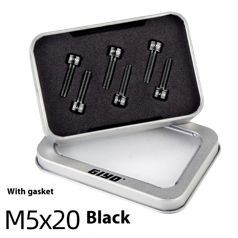 GIYO Titanium Alloy Stem Bolts M5x18/20 with Washers Mountain and Road Bike Handlebar Fixing Bolts
