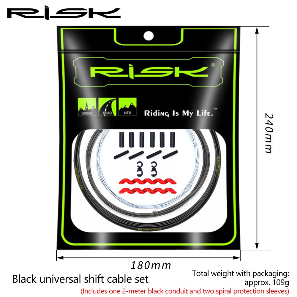 RISK Bicycle Cable Housing Kit - Includes Gear and Brake Inner Cable Cores Suitable for Mountain and Road Bikes