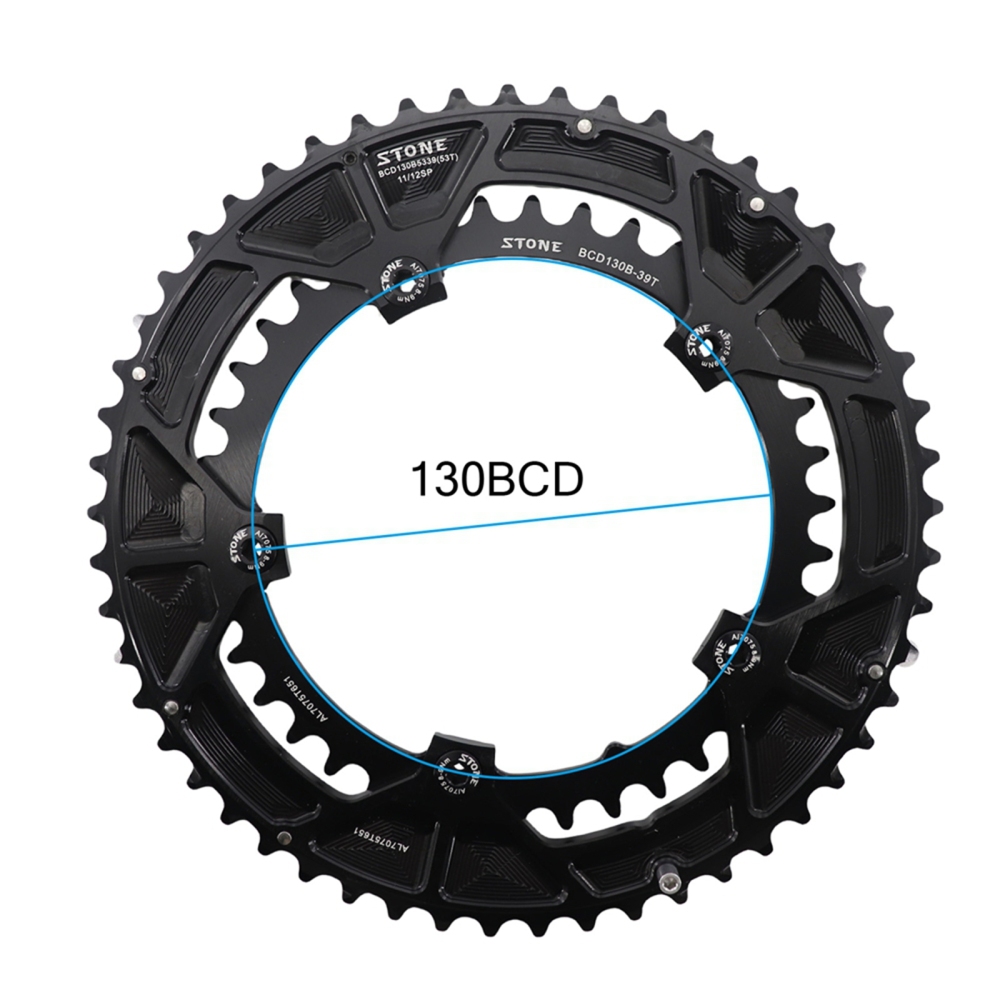 Stone 130bcd Round Double Chainring for Shimano 11s 12s Road Bike Folding Bike for Sram 11 Speed 58-44T 56-42T 55-40T 54-40T 53-39T