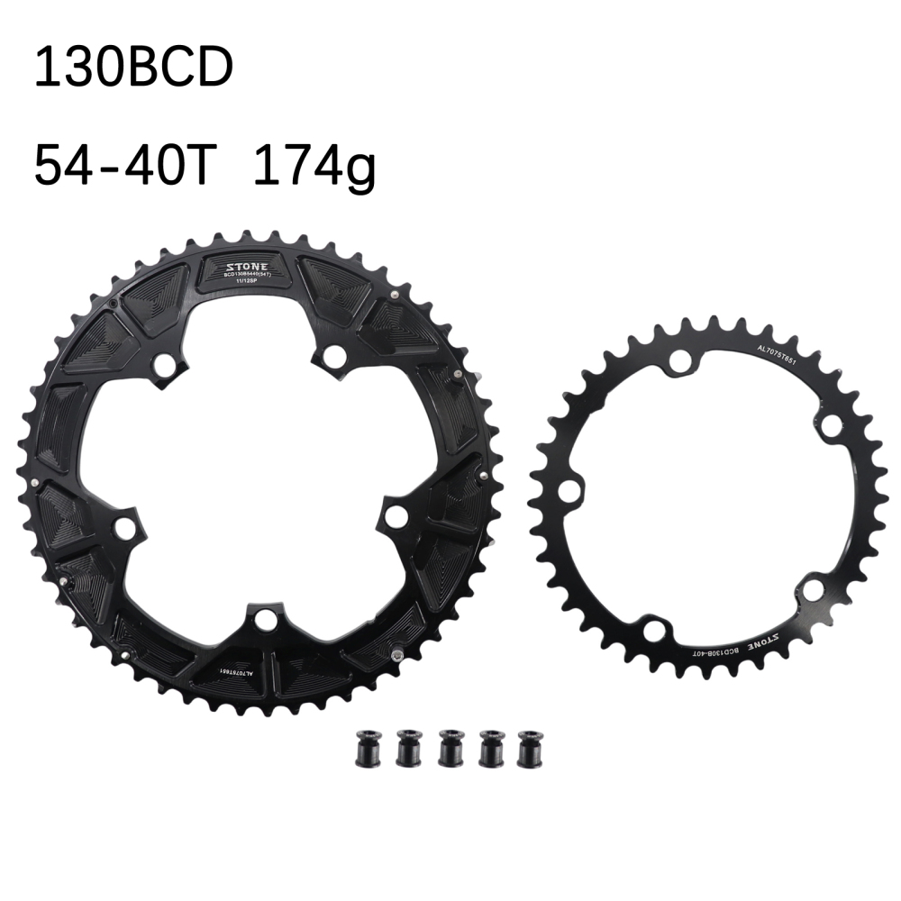 Stone 130bcd Round Double Chainring for Shimano 11s 12s Road Bike Folding Bike for Sram 11 Speed 58-44T 56-42T 55-40T 54-40T 53-39T