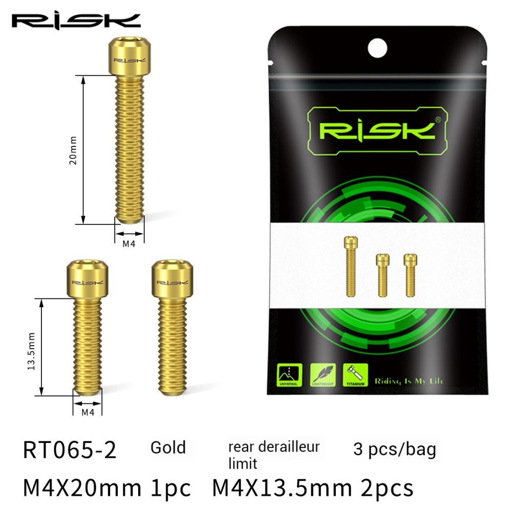Risk Titanium M4x13.5/20mm Mountain Bike XT Front Derailleur Rear Derailleur Limit Screws H/L Tension M8000