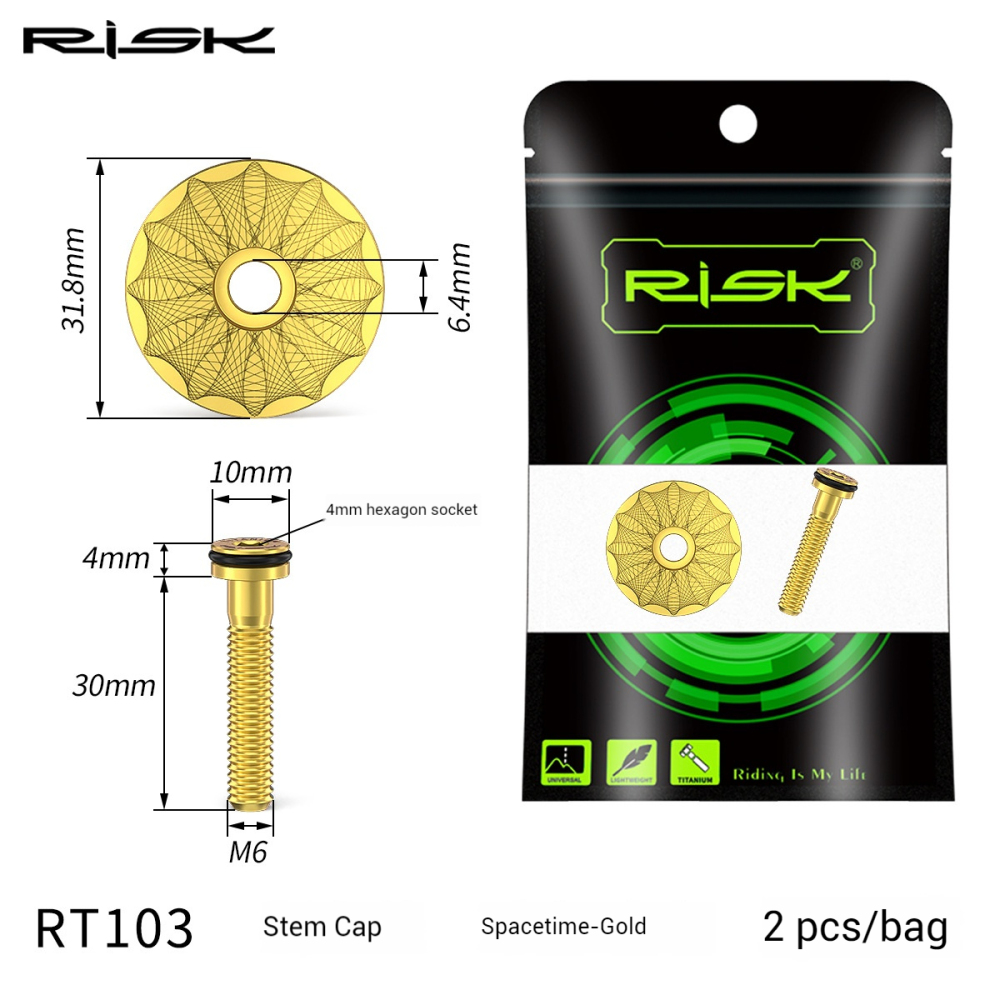 RISK Titanium Alloy Headset Cap for Mountain and Road Bikes 28.6mm Fork