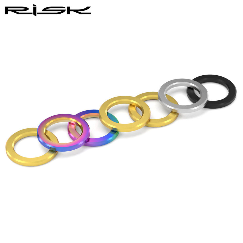 RISK Titanium Alloy M5/6mm Screw Washers Gold and Colored Flat Washers for Mountain Bikes