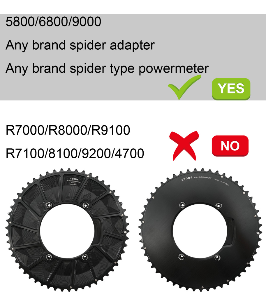 Stone 110bcd Double Chainring aero style for Shimano 105 5800 6800 9000 4 Bolt Road Bike 52 36T 53 39T 54 40T 46 32T 55T 56T 58T 44T