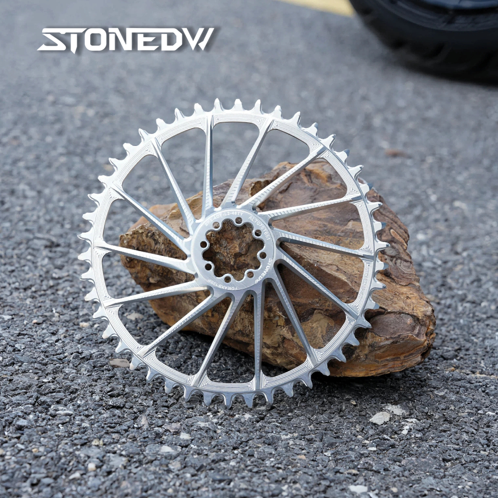 STONE SRAM 8-Bolt Direct Mount Round Narrow Wide Chainring 38T–58T, 4mm Offset, AXS / Non-AXS Tooth Profile flattop