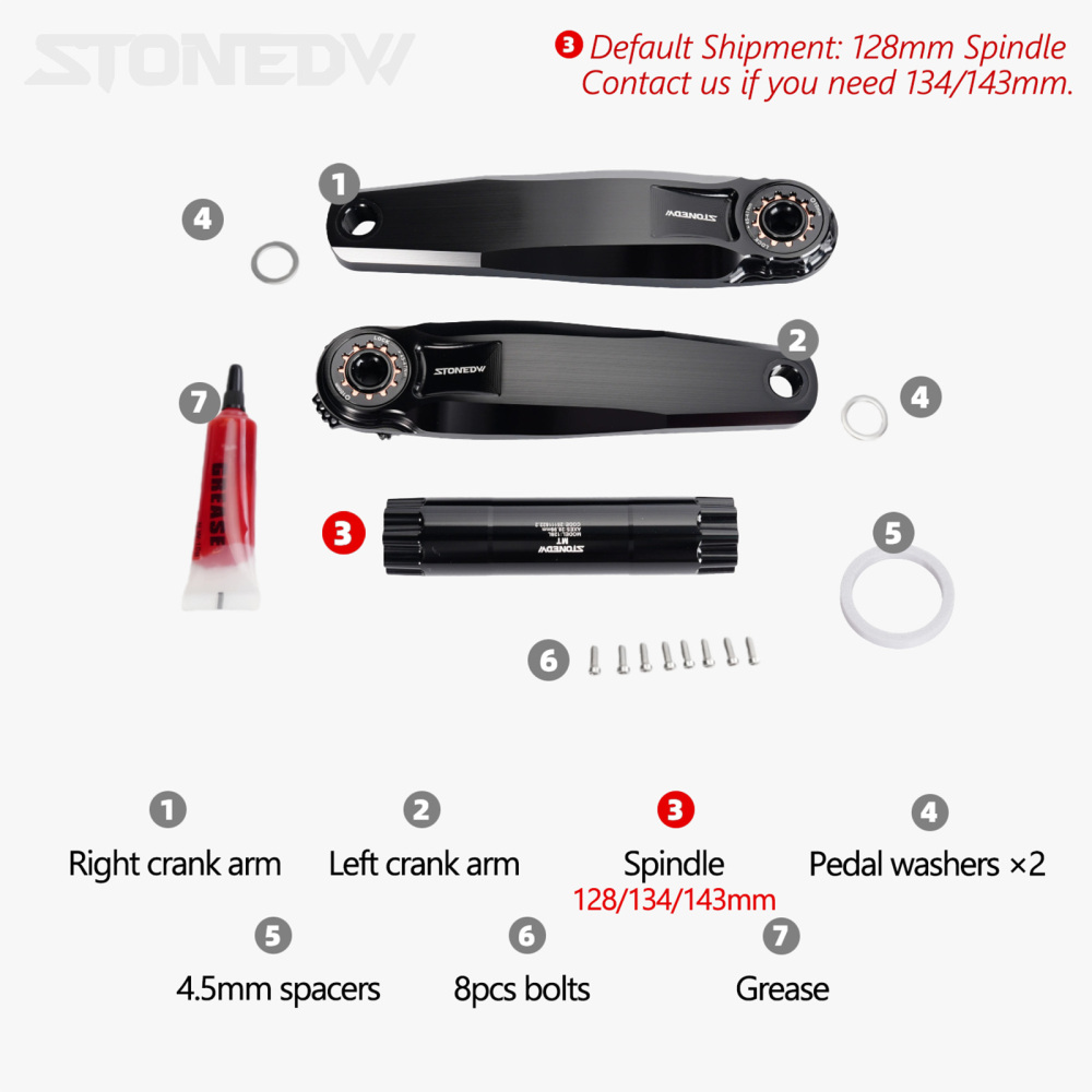 Stone MTB Bike Crankset 28.99mm DUB 8 Bolts Pins Alu 7050-T7451 150 155 160 165 170 175mm Crank for AXS T-type flattop XX1 29mm bike STONEDW XPLR 12s 13s