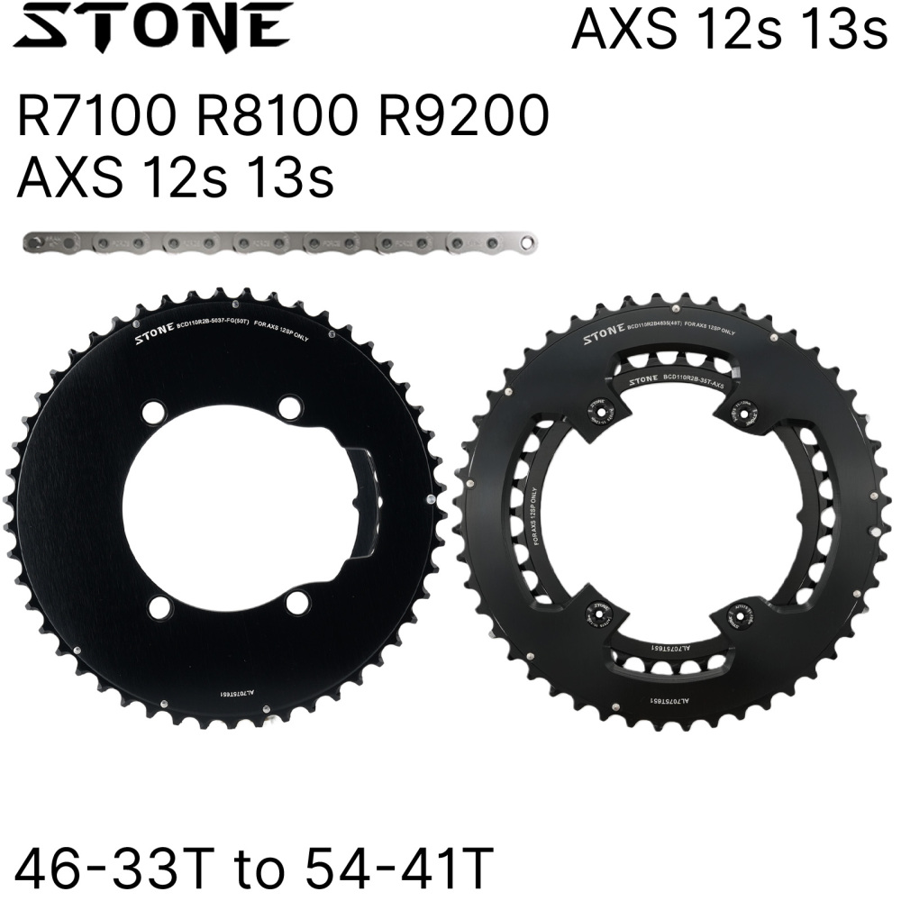 Stone 110bcd Double Bike Chainring for Sram AXS Flattop 12 13 Speed for Shimano Sigeyi Magene QUARQ R7000 R7100 R8000 R8100 R9100 R9200 4700 5800 6800