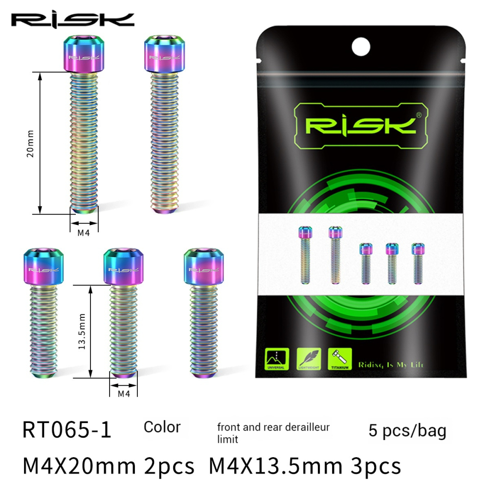 Risk Titanium M4x13.5/20mm Mountain Bike XT Front Derailleur Rear Derailleur Limit Screws H/L Tension M8000
