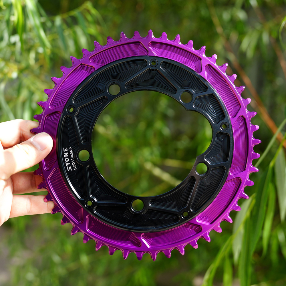 Stone 110bcd Round Chainring 4MM Offset Aero for Force Red Rival S350 S900 42t To 60t Road Bike for Sram Cx Gravel Quarq 5 Arms 12s 12 Speed