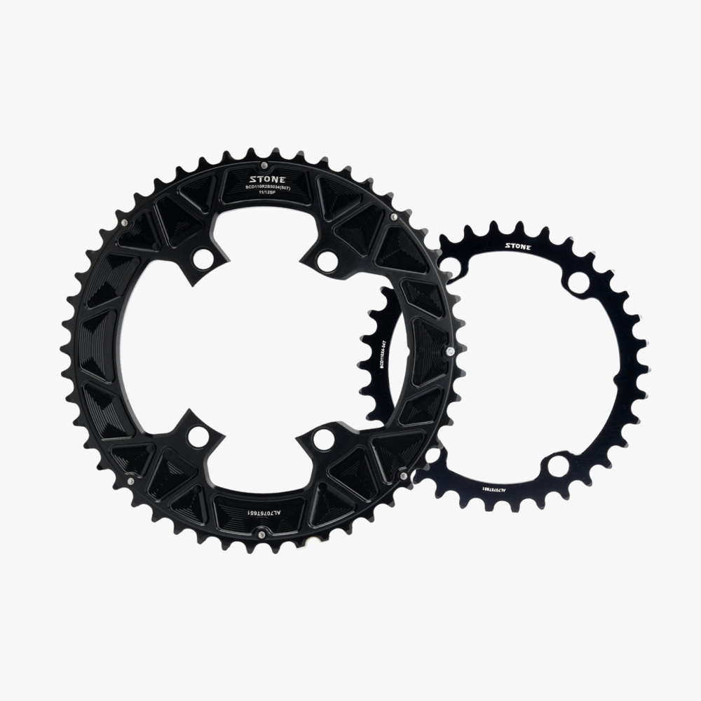 Stone 110bcd Round Double Chainring for Shimano 105 R7100 UT R8100 DA R9200 Di2 Road Bike 58 56 55 54 52 53 52 50 48 46 42 40 39 36 34 32T