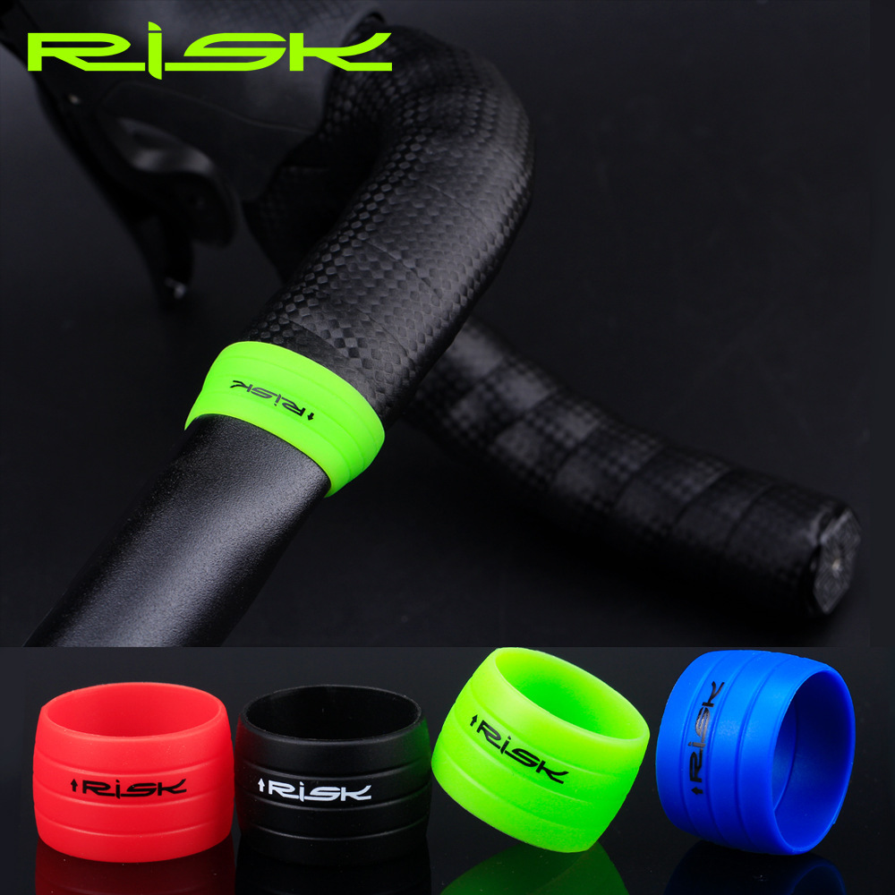 RISK bicycle handlebar tape with fixing ring, suitable for road bikes, fixed with silicone anti-slip wrap for fixed-gear bikes.
