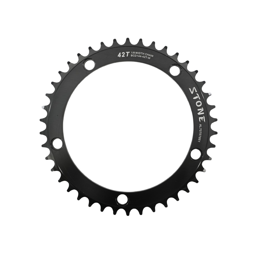 Stone 144 BCD Round Chainring for Fixie Fixed Gear Track Bike 42t to 70t 48 50 52 54 55 56 57 58 59 60 63 64 66 68 Single Speed Chainwheel 144bcd