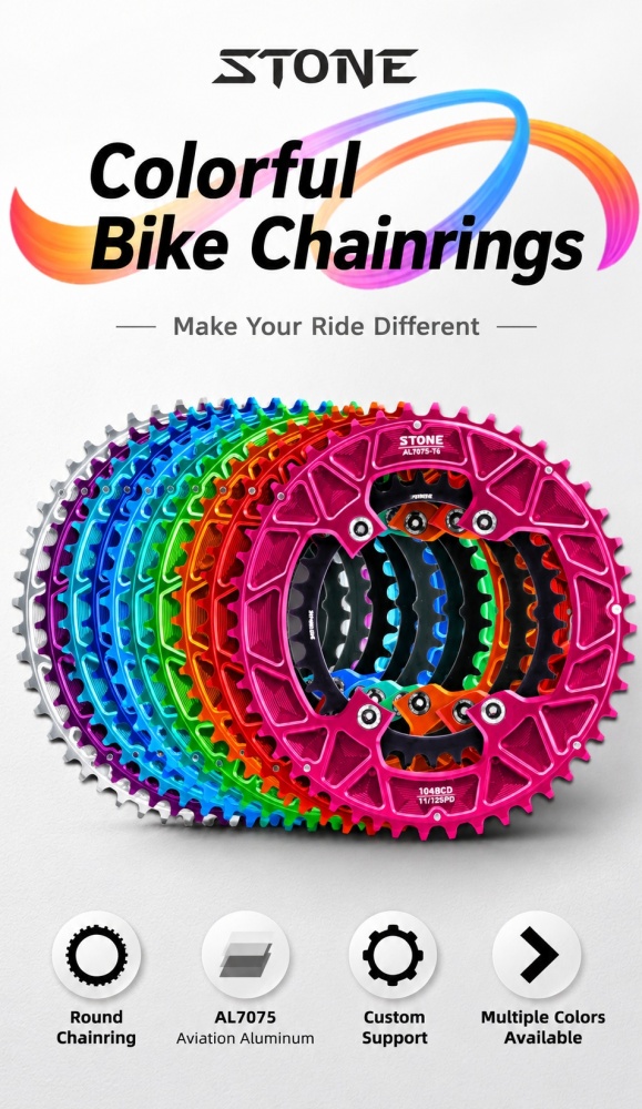 Stone 110bcd Round Double Chainring for Shimano 105 R7100 UT R8100 DA R9200 Di2 Road Bike 58 56 55 54 52 53 52 50 48 46 42 40 39 36 34 32T