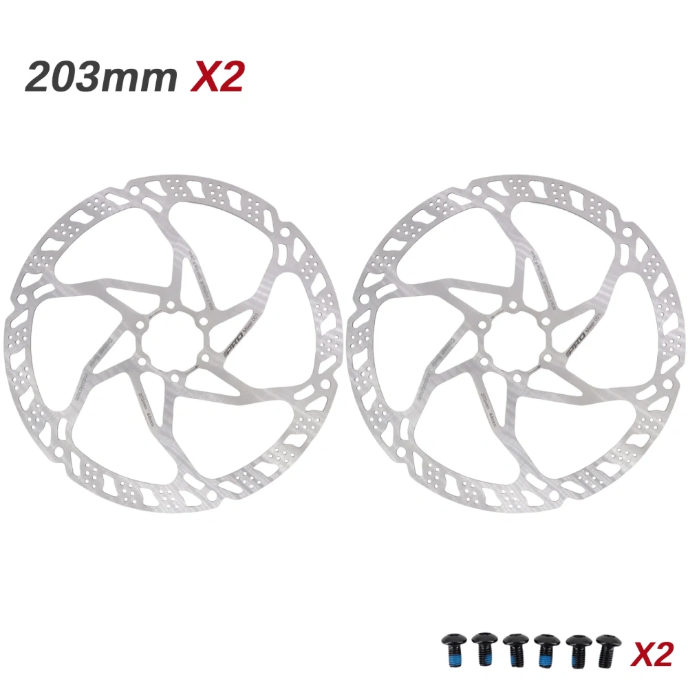 IIIPRO Bike Disc Brake Stainless Steel Rotor 160mm 180mm 203mm for MTB Road Bike Lightweight 6 Bolts G3 Brake Rotor Silver