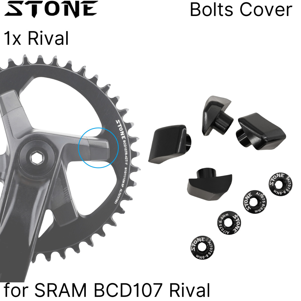 STONE Chainring Bolt Cover Caps for SRAM Rival 107BCD 12-Speed Crankset Road Bike 1x Single Chainring Decoration Covers