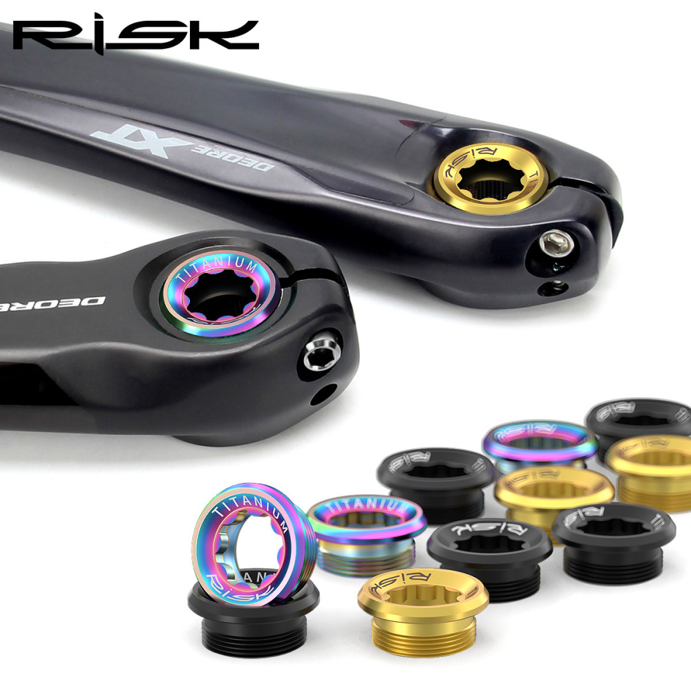 RISK Mountain Bike Integrated Chainring Crank Cover M20mm Middle Axle Locking Titanium Alloy Star-Shaped Screw