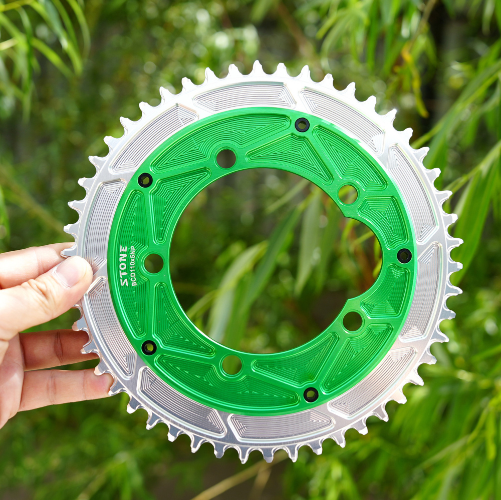 Stone 110bcd Round Chainring 4MM Offset Aero for Force Red Rival S350 S900 42t To 60t Road Bike for Sram Cx Gravel Quarq 5 Arms 12s 12 Speed