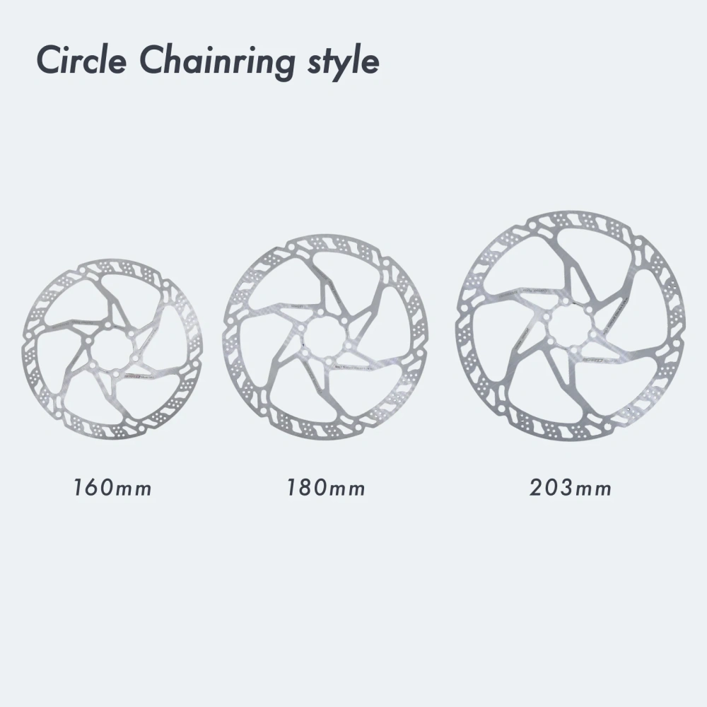 IIIPRO Bike Disc Brake Stainless Steel Rotor 160mm 180mm 203mm for MTB Road Bike Lightweight 6 Bolts G3 Brake Rotor Silver