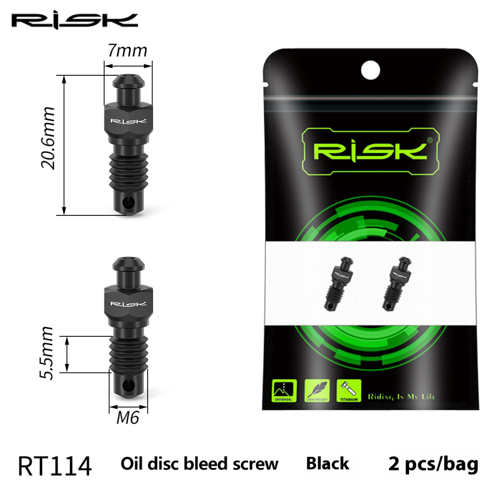 RISK Mountain Bike Disc Brake Caliper Bleed Screws M6 Titanium Alloy RT114