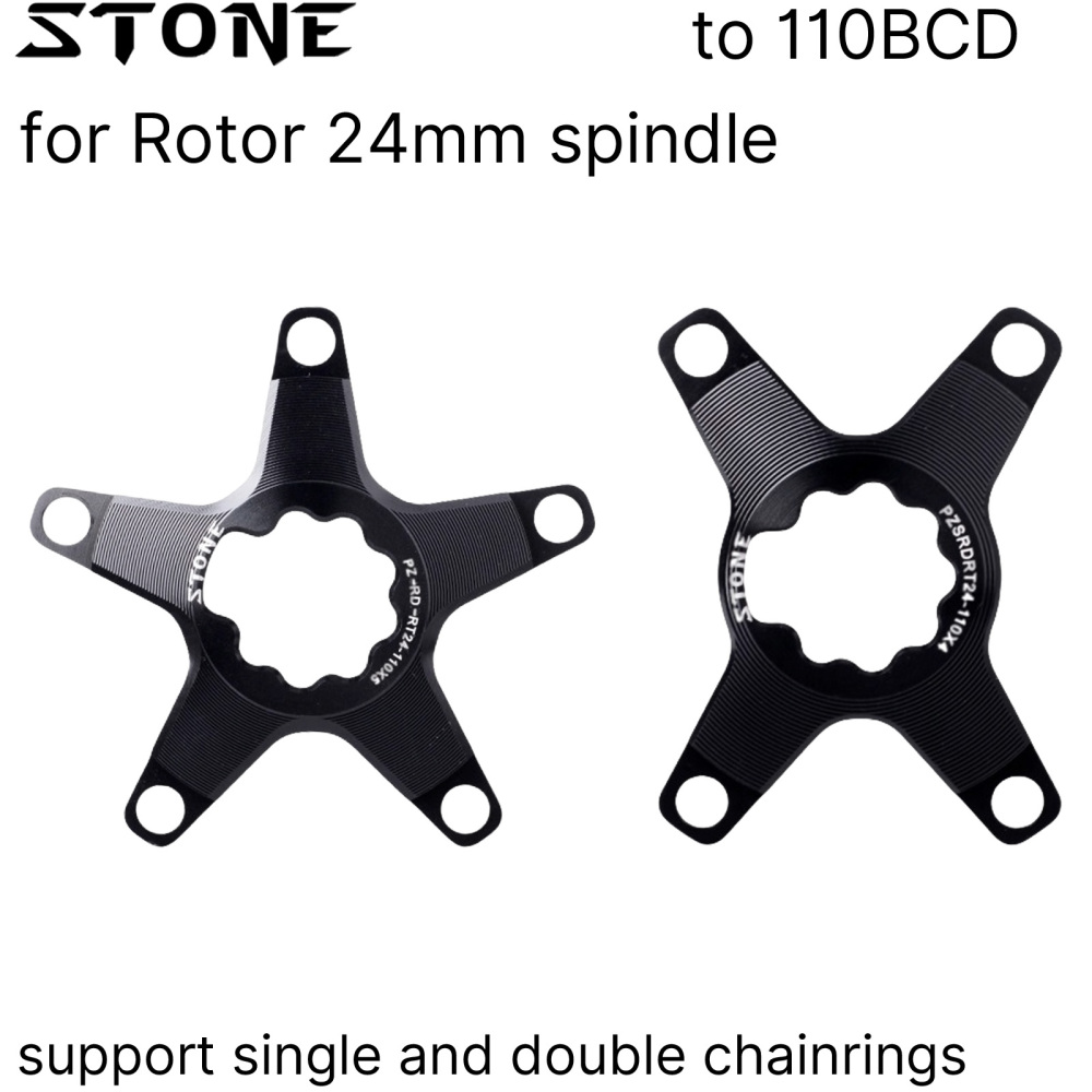 STONE Rotor 3D 3D+ 24mm Spindle to 110BCD Chainring Spider Adapter Road Gravel Bike 1x 2x R7000 R8000 R9100 R8100 R9200