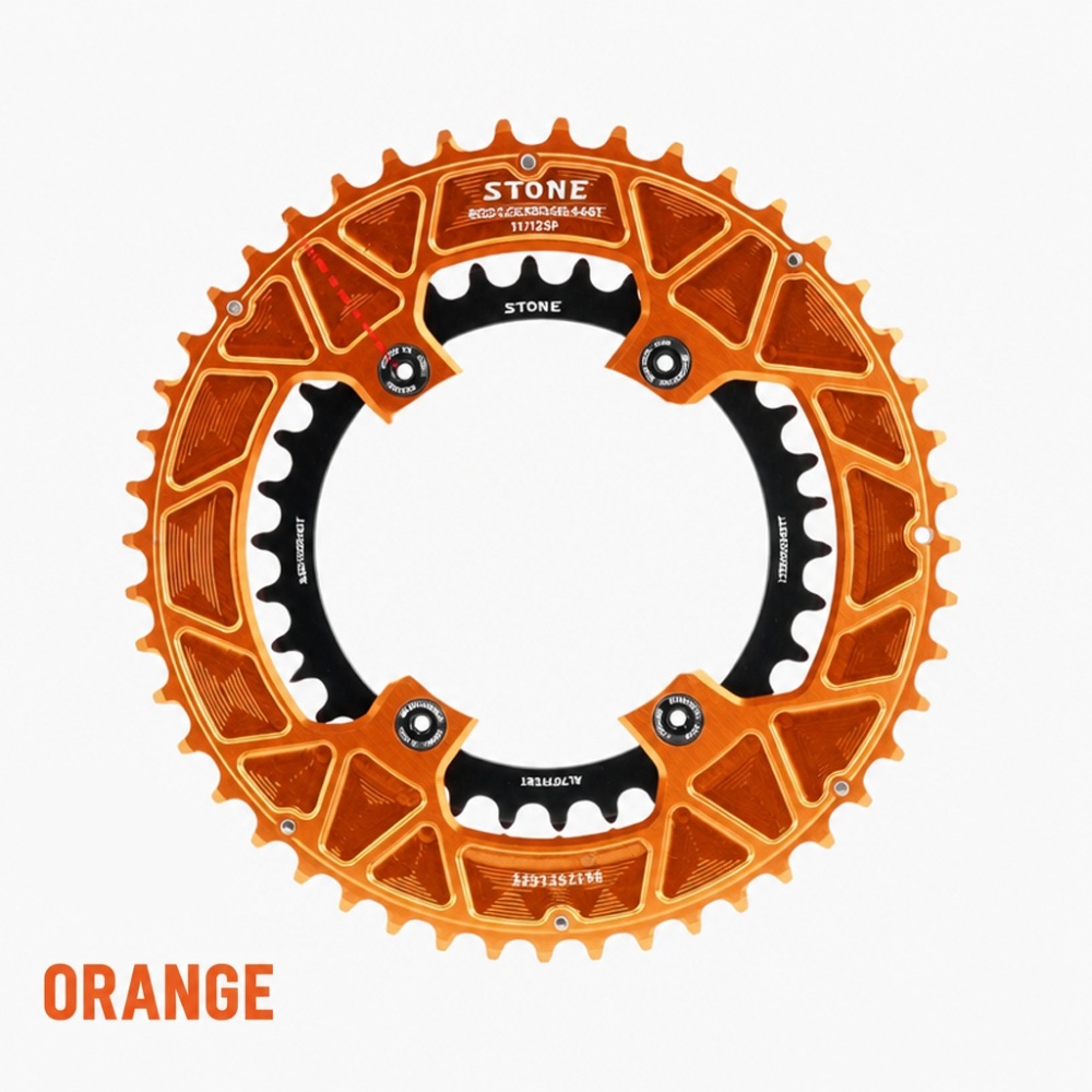 Stone 110bcd Round Double Chainring for Shimano 105 R7100 UT R8100 DA R9200 Di2 Road Bike 58 56 55 54 52 53 52 50 48 46 42 40 39 36 34 32T R7000 R8000 R9100 Magene PES TEO P515