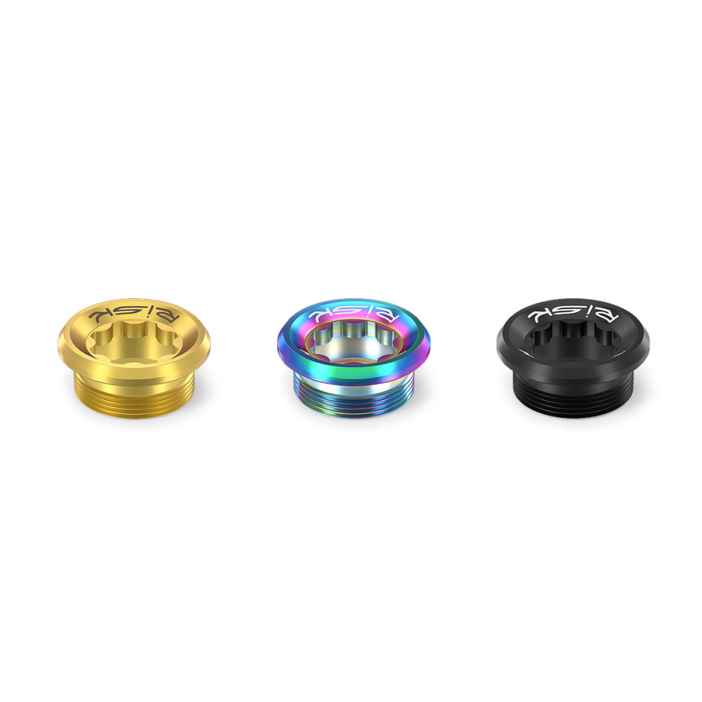 RISK Mountain Bike Integrated Chainring Crank Cover M20mm Middle Axle Locking Titanium Alloy Star-Shaped Screw