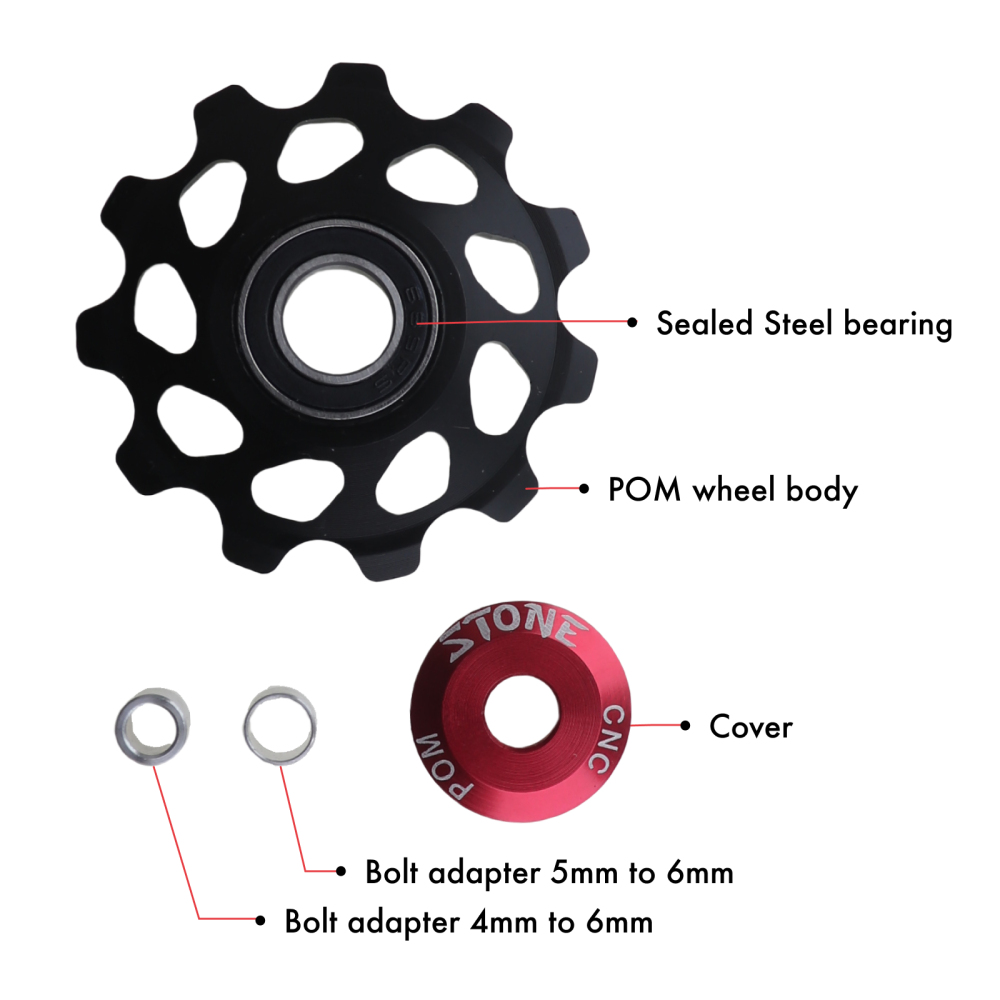 Stone Pulley Wheel Gear Guide Roller Jockey 10t 11t 13t 15t 17t Bearing Road MTB Bike Bearings Rear Derailleur X4 Shimano M370