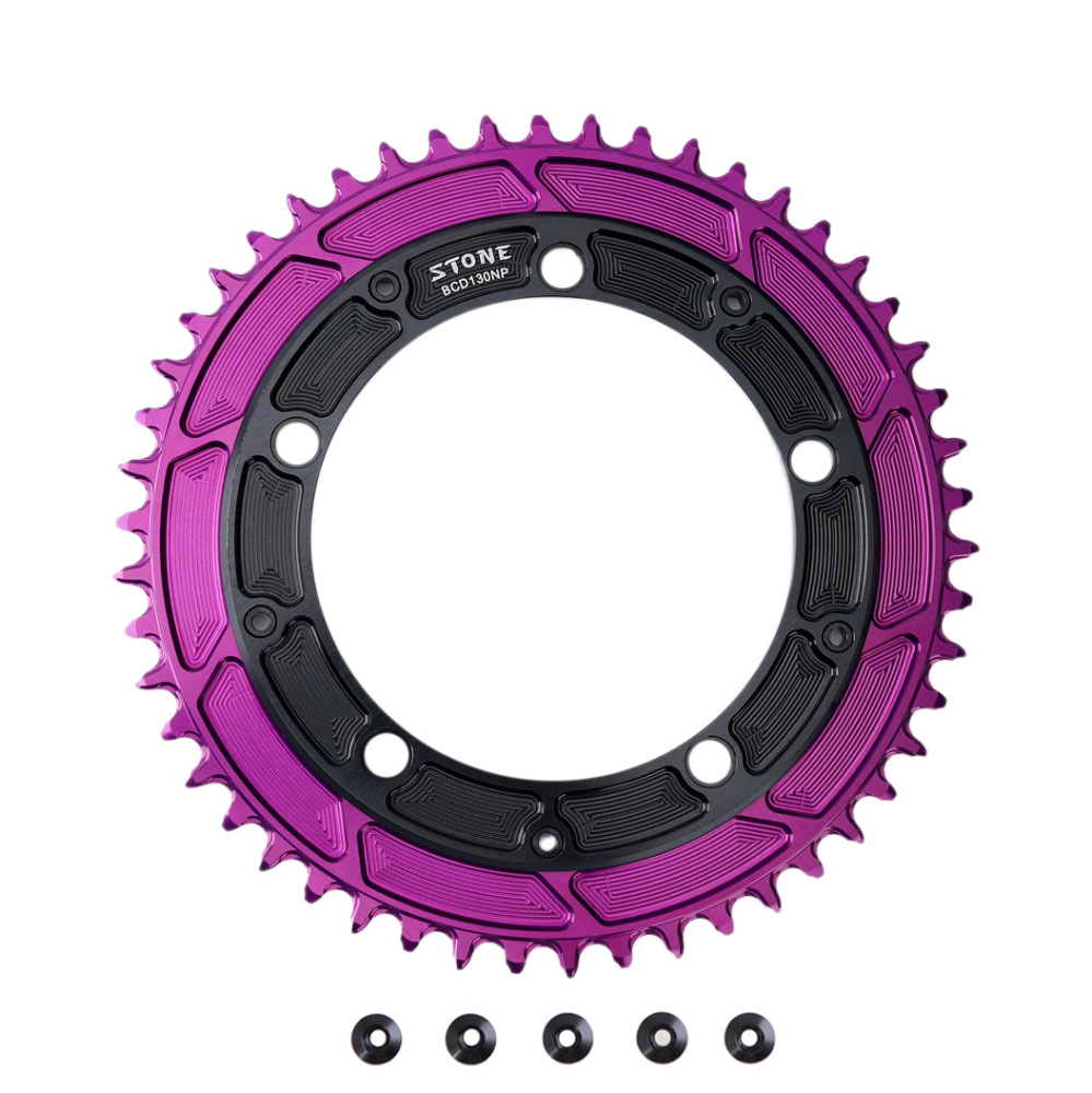 Stone 130BCD Round Chainring 4MM Offset Aero for Shimano 5700 6700 Round 42t 44T 46 48 50 52 55 58T 60T Road Bike ChainWheel 130bcd for Sram Red