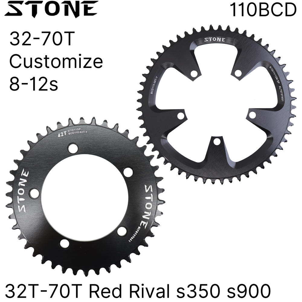 STONE Round Chainring 110 BCD for SRAM Force Red Rival S350 S900 5-Arm Narrow Wide 1x Road Gravel CX Bike Chainring 32T-70T Hollow AERO
