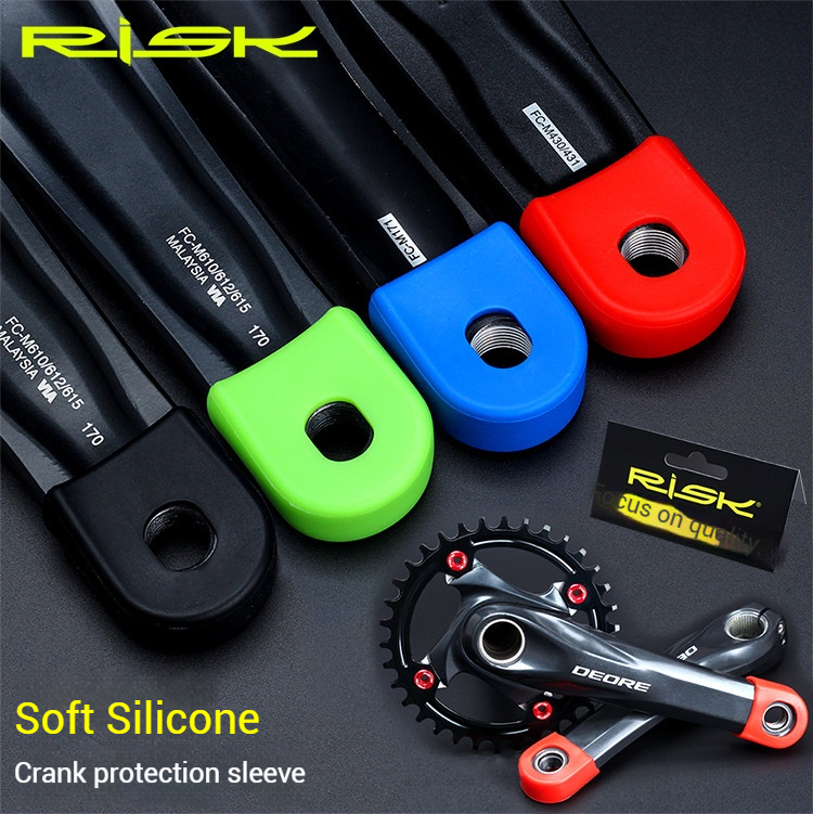 RISK Chainring Crank Protector Mountain/Road Bike Pedal Axle Silicone Protective Cover Anti-scratch Waterproof