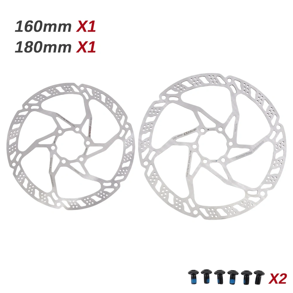 IIIPRO Bike Disc Brake Stainless Steel Rotor 160mm 180mm 203mm for MTB Road Bike Lightweight 6 Bolts G3 Brake Rotor Silver