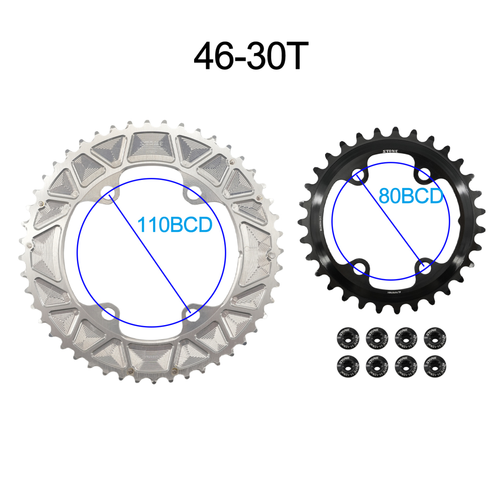 STONE double chainring for shimano GRX 110bcd RX600 RX810 RX820 gravel bike chainring 46T 30T 48T 50T 33T