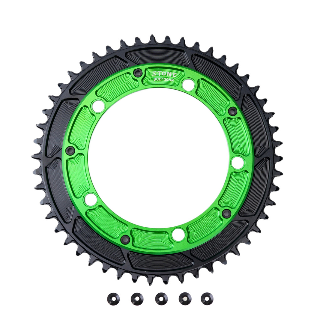 Stone 130BCD Round Chainring 4MM Offset Aero for Shimano 5700 6700 Round 42t 44T 46 48 50 52 55 58T 60T Road Bike ChainWheel 130bcd for Sram Red