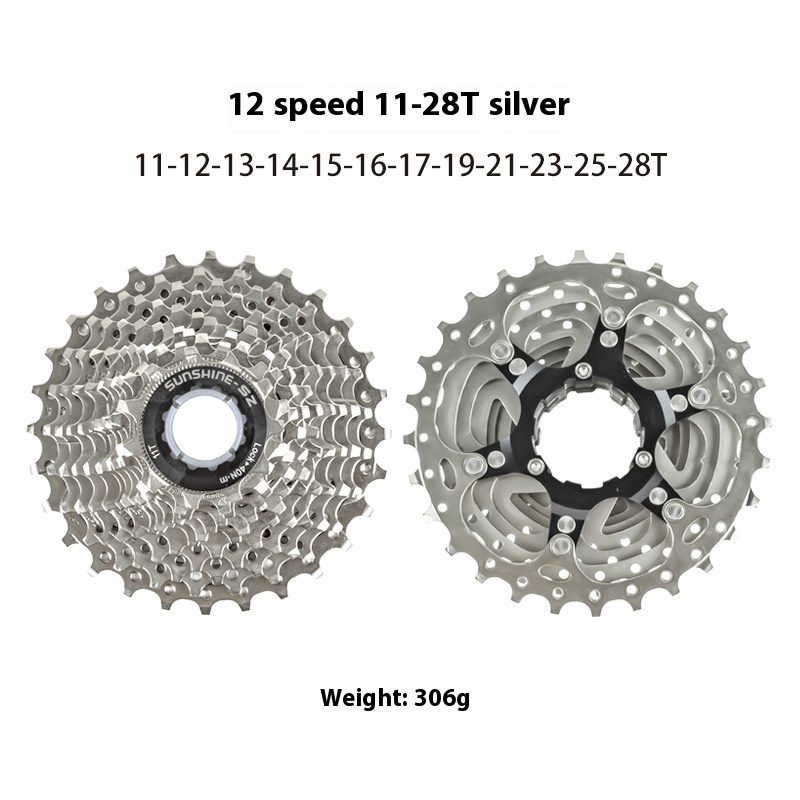 SUNSHINE-SE HG Cassette Freewheel for Road Bike 8 / 9 / 10 / 11 / 12 Speed Standard Series 11-23T 25T 28T 30T 32T 34T 36T Compatible with Shimano SRAM Sensah LTWOO Microshift HG Freehub Systems