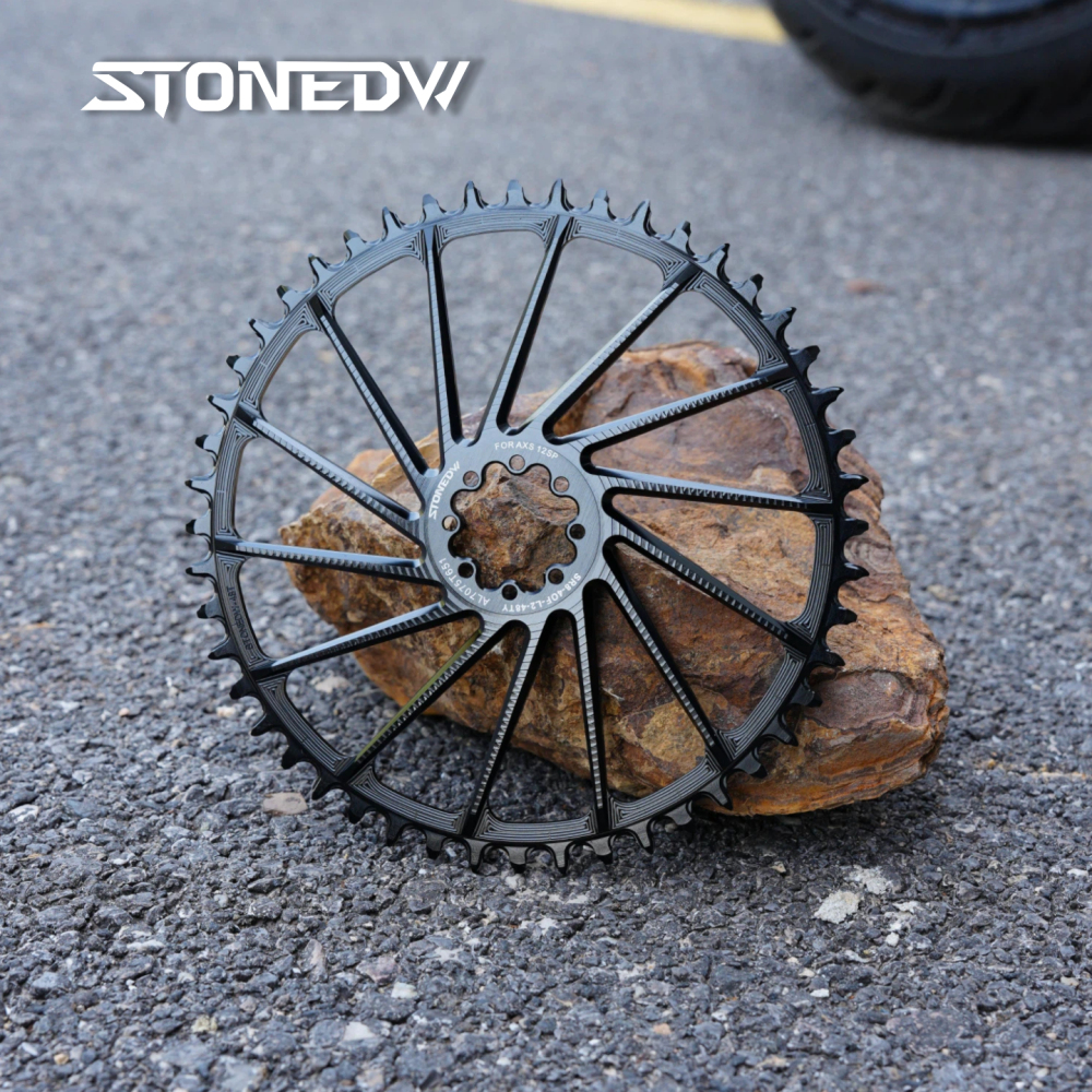 STONE SRAM 8-Bolt Direct Mount Round Narrow Wide Chainring 38T–58T, 4mm Offset, AXS / Non-AXS Tooth Profile flattop